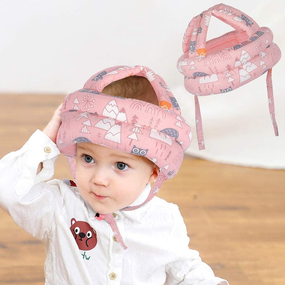 Baby Infant Toddler Helmet No Bump Safety Head Cushion Bumper Bonnet Adjustable Protective Multi Printed Cap