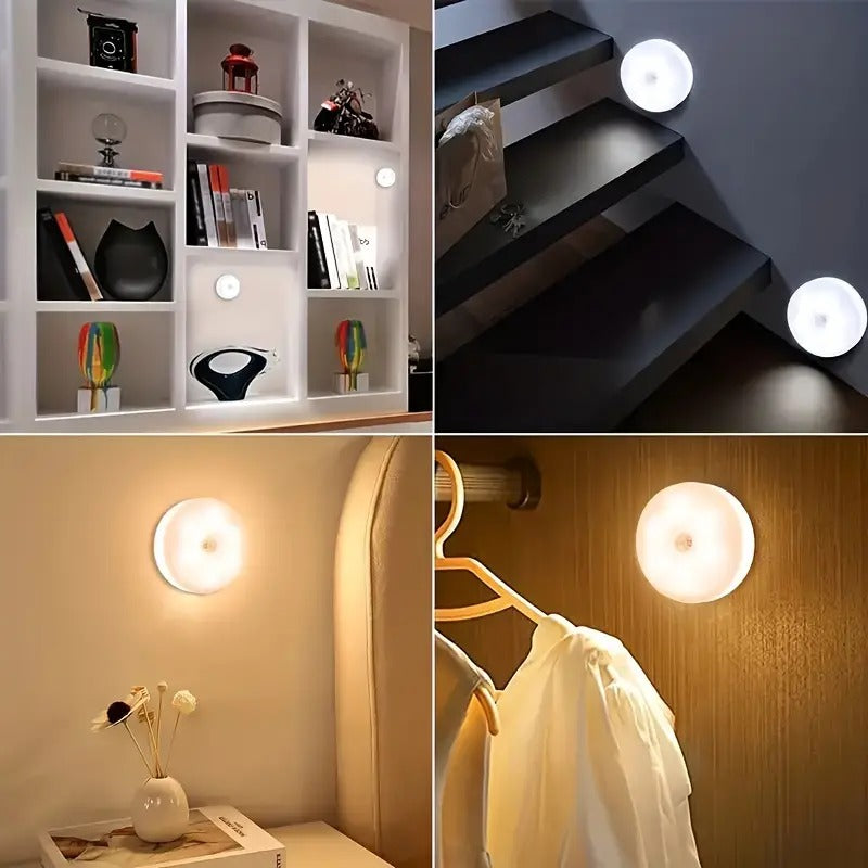 Rechargeable Motion Sensor Adhesive Led Light for Home Night Body Induction Lamp for Bedroom, Under Cabinet Light for Kitchen Automatic Night Light On-Off Sensor