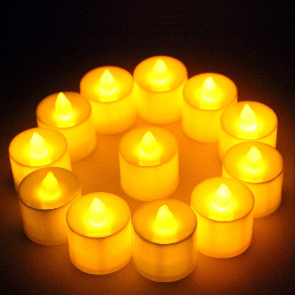 LED CANDLE TEALIGHT DIYA 12 PC SET