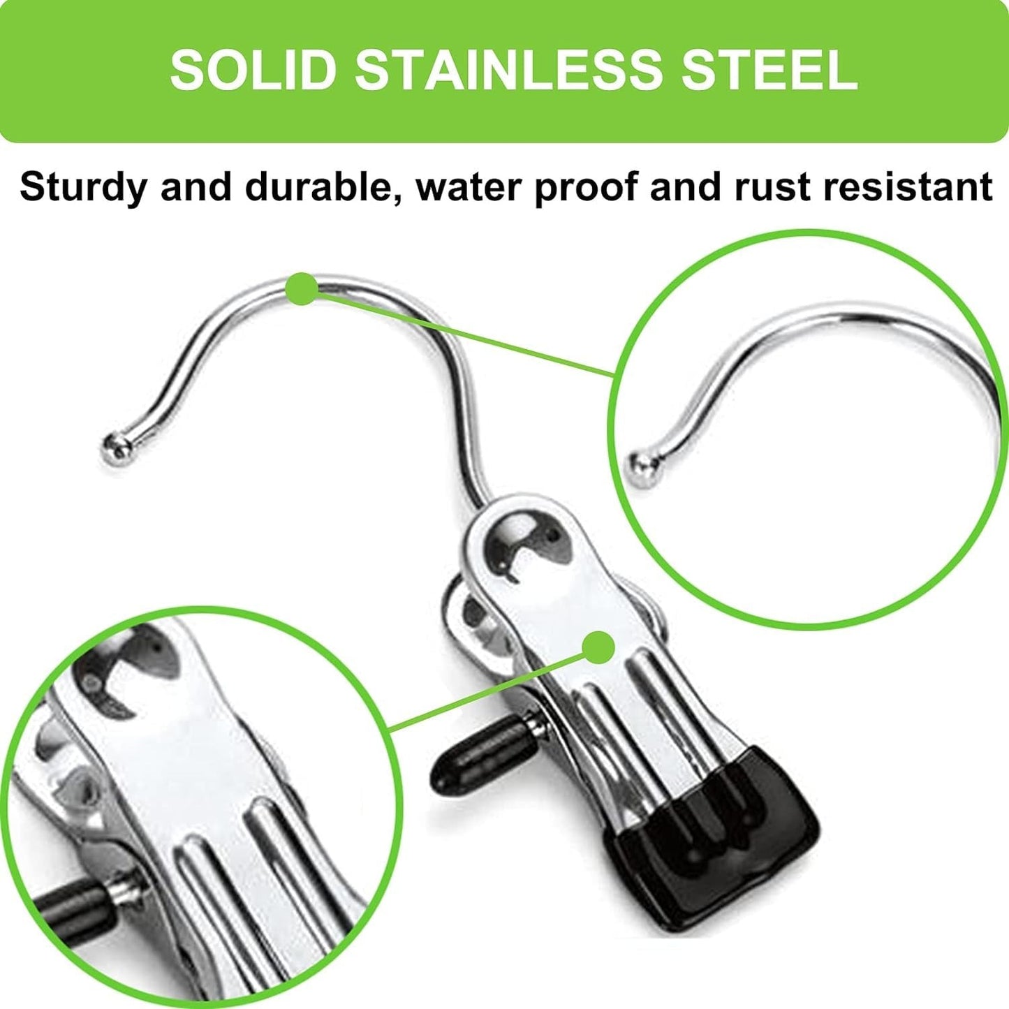 Laundry Hook Boot Hanging Hold Clips Portable Hanging Clothes Pins Hanging Hooks Stainless Steel Home Travel Hangers Heavy Duty Organizer Pants Shoes Clip