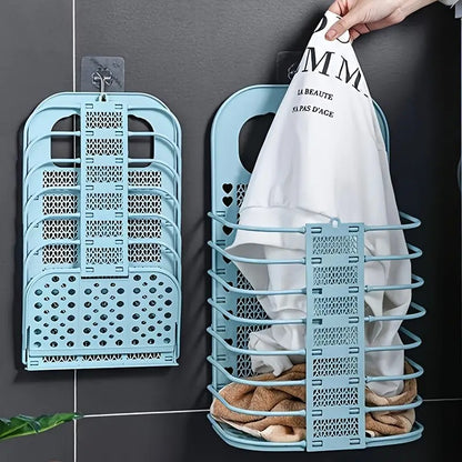 Plastic Laundry Hamper Bag for Bathroom, Bedroom, Kitchen, Home, Office || Wall Mounted Bathroom Hanging Foldable Laundry storage Basket for Dirty Clothes