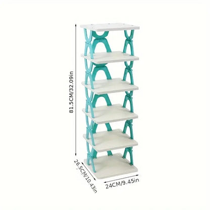 6 Layer Shoe Rack Design Lightweight Adjustable Plastic Foldable Shoe Cabinet Storage Portable Folding Space Saving Shoe Organizer Home and Office