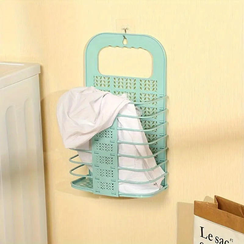 Plastic Laundry Hamper Bag for Bathroom, Bedroom, Kitchen, Home, Office || Wall Mounted Bathroom Hanging Foldable Laundry storage Basket for Dirty Clothes