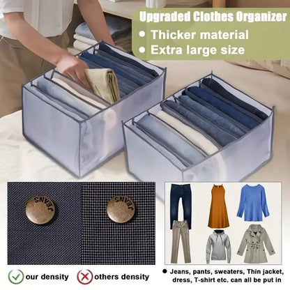 Organizer For Clothes 7 Grids Storage Organizer Multipurpose Organiser For Wardrobe Large Capacity Organizer, Storage Box For Clothes Organizer For Wardrobe Cloth Organizer