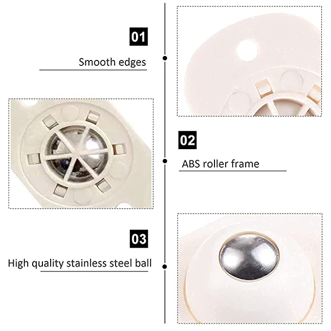 4 Pcs Self Adhesive Mini Swivel Casters Wheels,Universal Wheels at The Bottom of The Storage Box, Swivel Caster Wheels 360 Degree Rotation Pulley for Furniture Various Storage Boxes