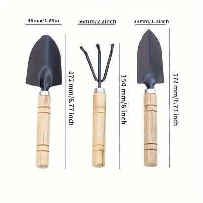 3 Pcs Gardening Tool Set, Hand Tool Kit for Home Gardening, Small Sized Hand Cultivator, Small Trowel & Garden Fork, Perfectly Sized for Kids, Ideal for Home Gardening, Flower Pot and Lawn