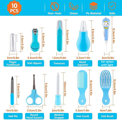 10 Pcs Baby Grooming Kit | Portable Kit for Newborn, Infants, Toddler