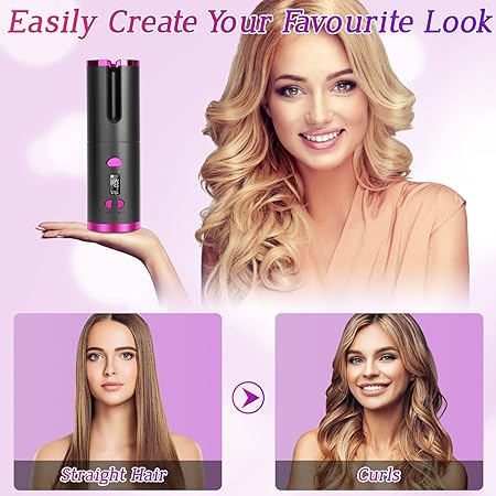 PORTABLE CORDLESS AUTO HAIR CURLER