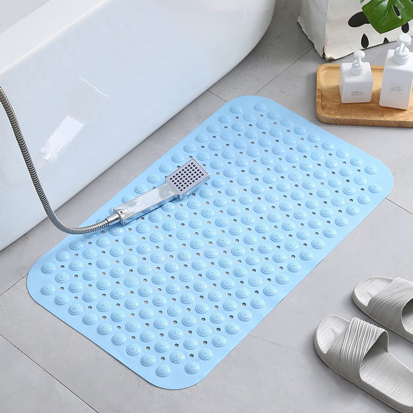 SQURE SHOWER MAT BLUE