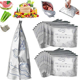 Aluminum Foil Sealable Storage Bags Label and Zip Lock (SET OF 10 PCS)