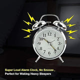 Twin Bell Metal Frame Alarm Clock Silver