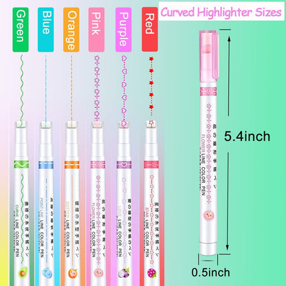 LINEAR ROLLER COLOR PENS HIGHLIGHTERS WITH 6 PC