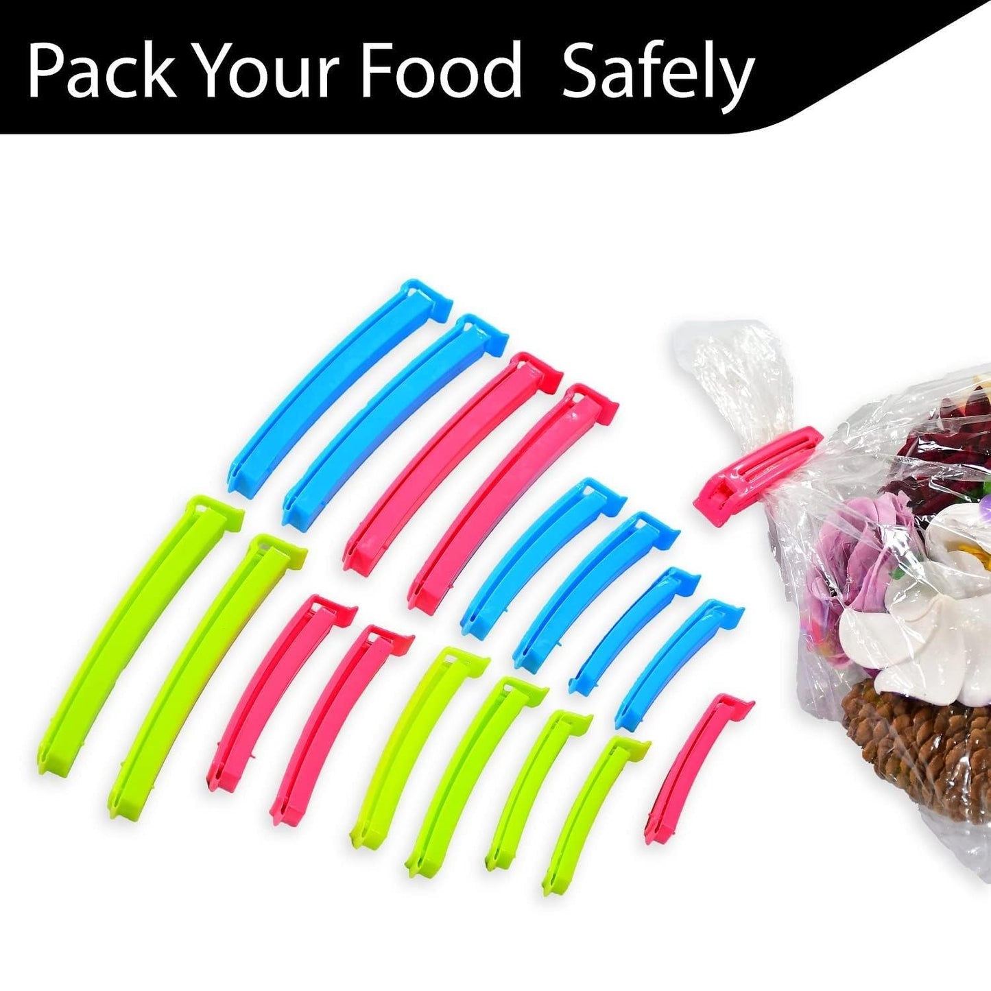 Food,Snack Pouch Bag Clip Sealer for Keeping Food Fresh for Home Kitchen | Plastic Camping Snack Air Tight Seal Sealing Bag Clips |Packet Vacuum Sealers Clip