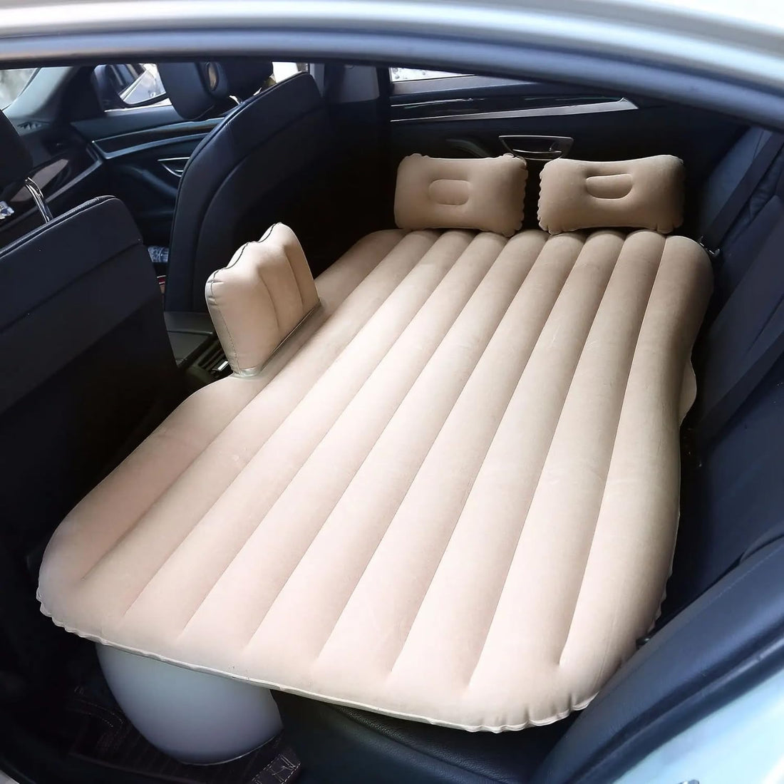 Car Inflatable Bed with Pump & 2 Air Pillow|Quick Inflatable Back Seat Bed|Car Inflatable Mattress|Car Bed Mattress|Car Bed For Kids,Travel,Trip,Camping,Picnic,Pool & Beach|Universal Fit