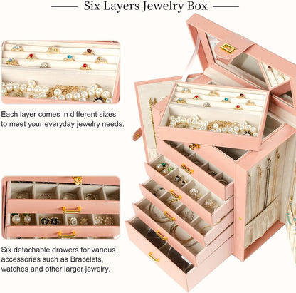 6 Layer Jwellery organizer with drawer partition