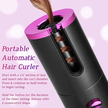 PORTABLE CORDLESS AUTO HAIR CURLER