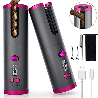 PORTABLE CORDLESS AUTO HAIR CURLER