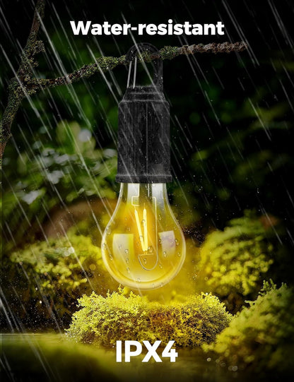 Rechargeable LED Light Bulb, Waterproof LED Tent Lights with USB Cable, 3 Modes Camping Lantern, Hanging Lamp for Hiking, Emergency, Camping, Household, & Car Repairing