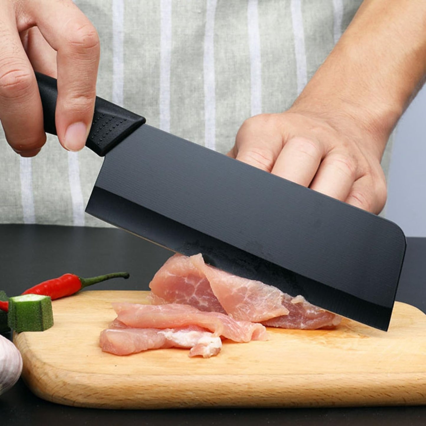 Stainless Steel Professional Kitchen Knife Set Black