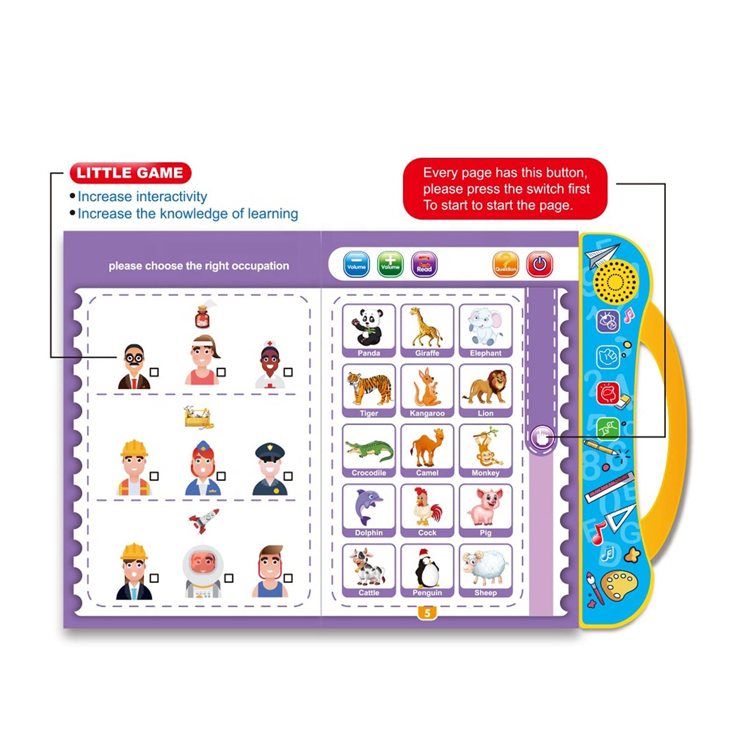 INTELLIGENCE E-BOOK FOR LEARNING BOOK WITH SOUND KIDS