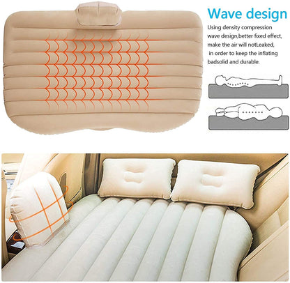 Car Inflatable Bed with Pump & 2 Air Pillow|Quick Inflatable Back Seat Bed|Car Inflatable Mattress|Car Bed Mattress|Car Bed For Kids,Travel,Trip,Camping,Picnic,Pool & Beach|Universal Fit