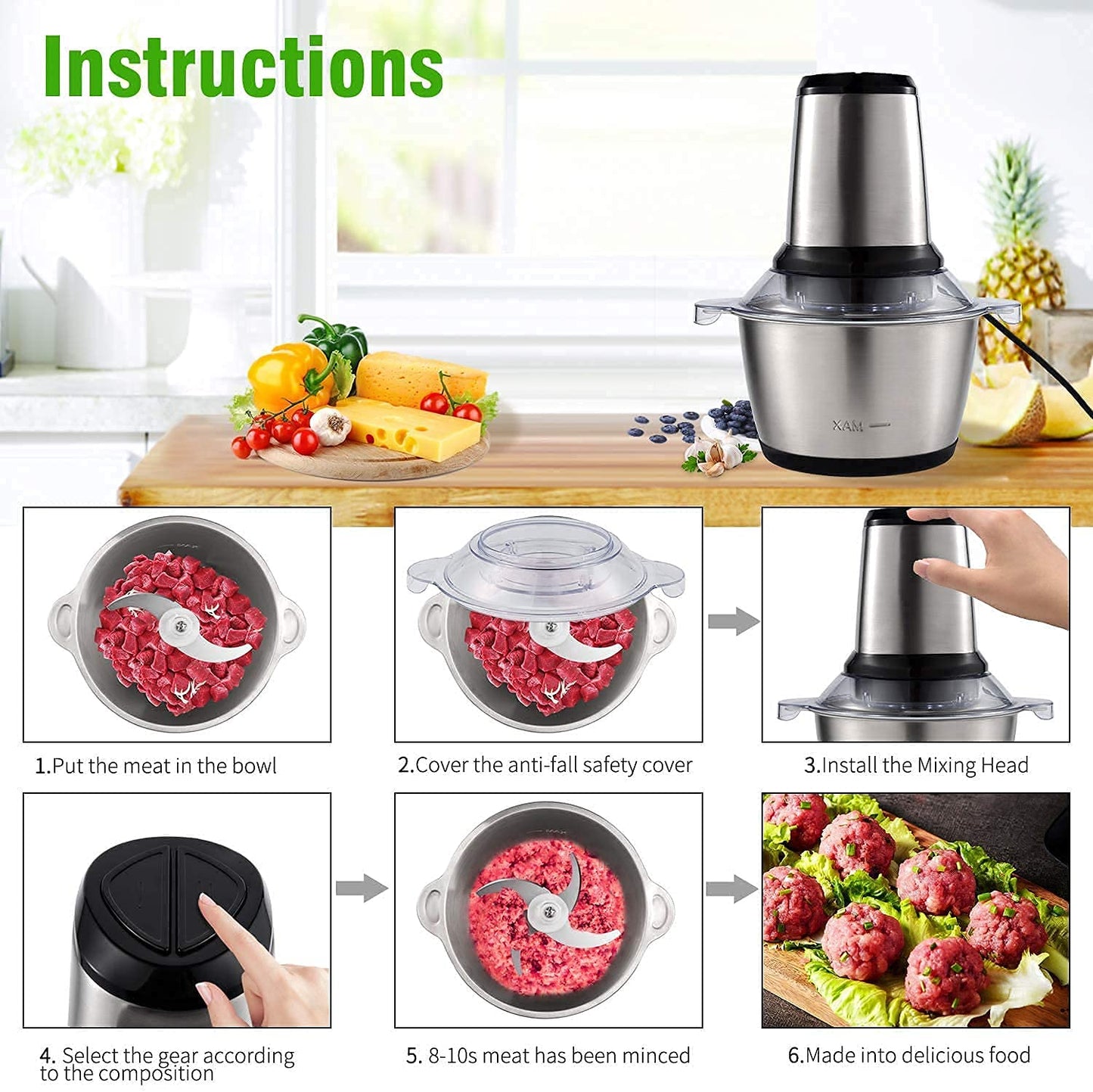 STAINLESS STEEL ELECTRIC MEAT GRINDERS