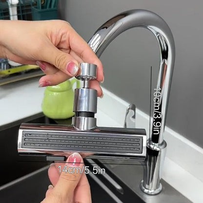 3 in 1 360° Swivelling Waterfall Kitchen Tap with Pull Down Sprayer Fauset