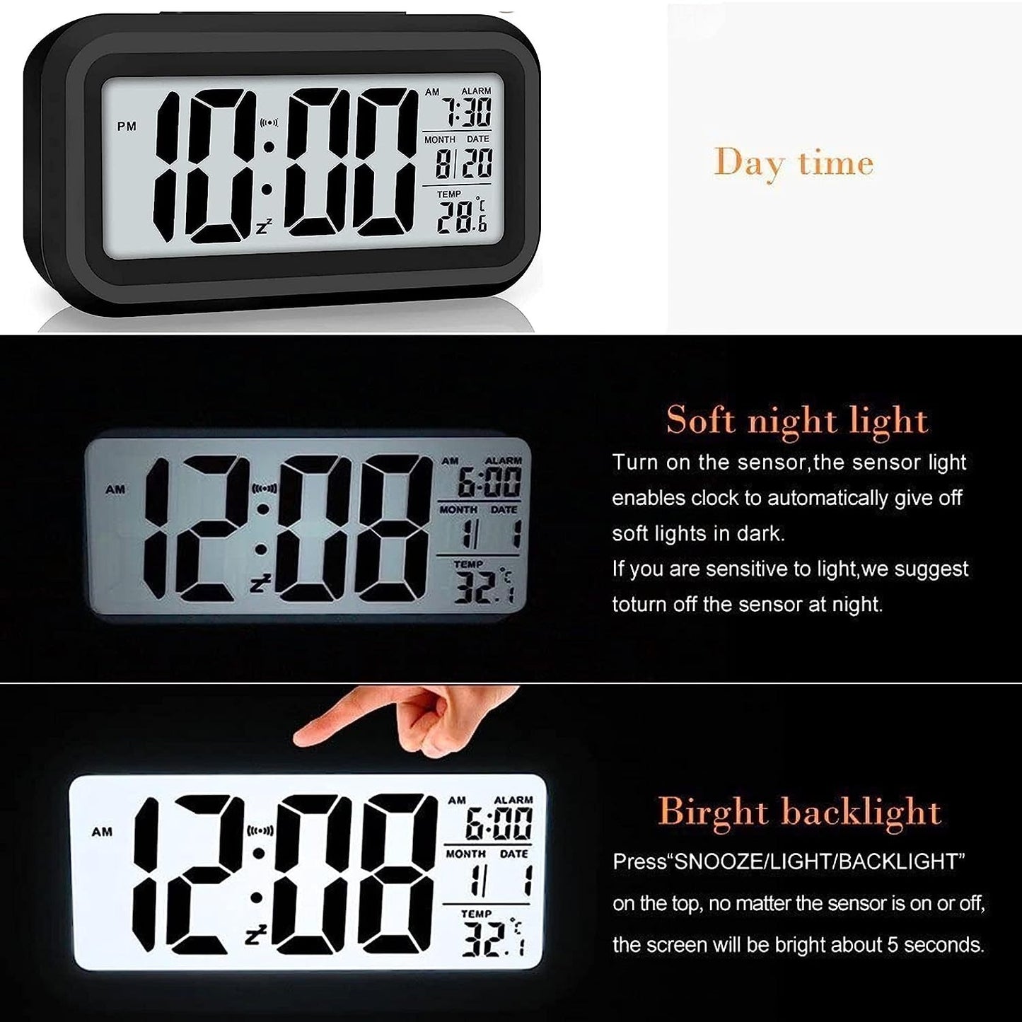 Small Black Digital Clock