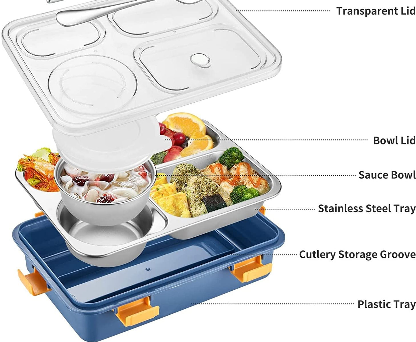 4 COMPARTMENT LUNCH BOX