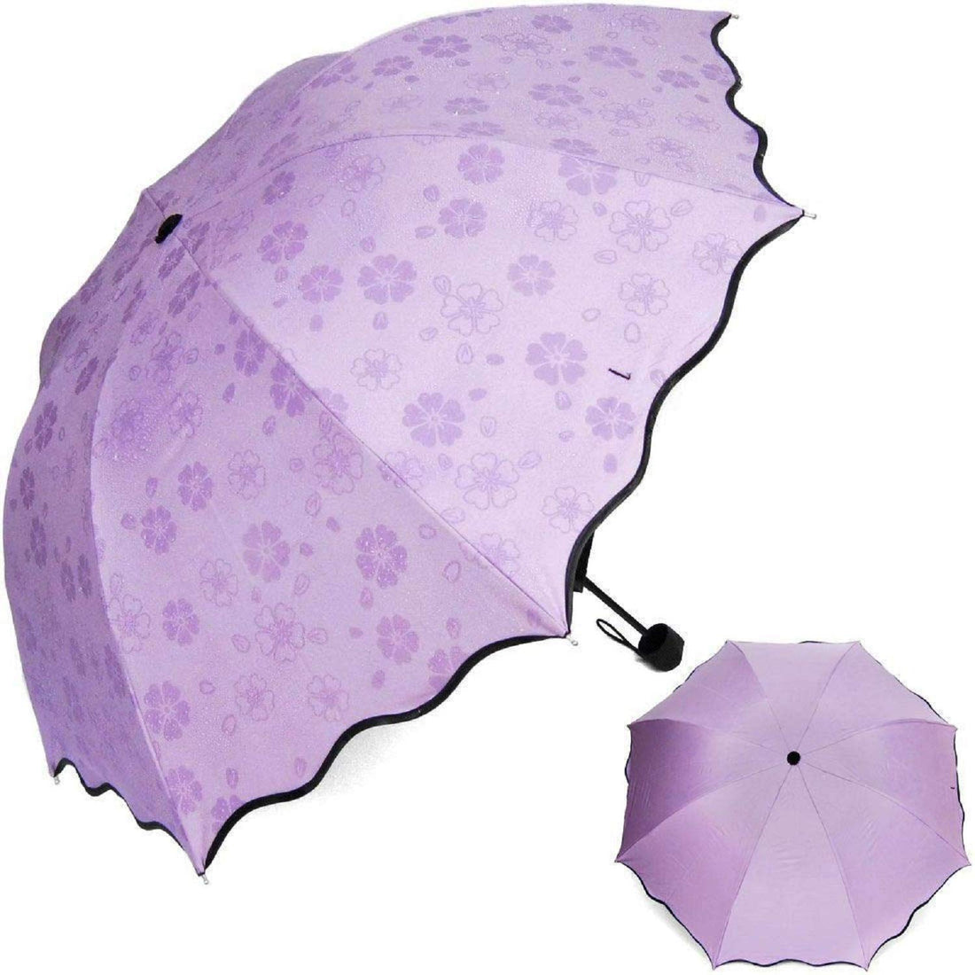 Flower Printed Umbrella For Men And Women, Windproof And Magic Umbrella