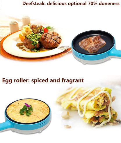 Electric Non Stick Fry pan Egg Boiler Egg Cooker,Multifunctional Egg Boiler and Pizza Frying pan,2 in 1 Handle Single Layer Egg Boiler,2 in 1 Handle Single Egg Boiler