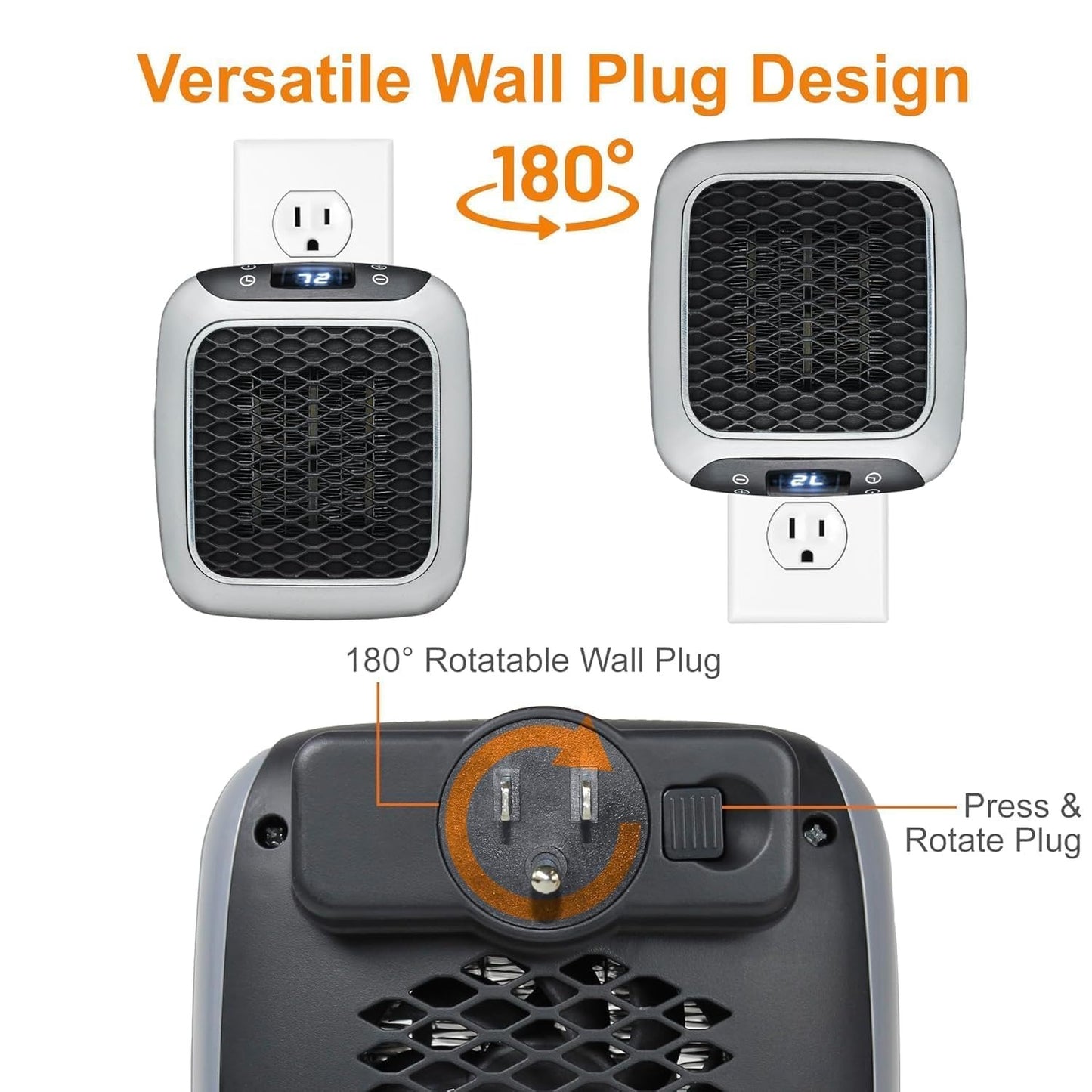 Wall-Mounted Electric Convector Heater – Silent Infrared Fan Stove for Bathroom, Bedroom & Greenhouse