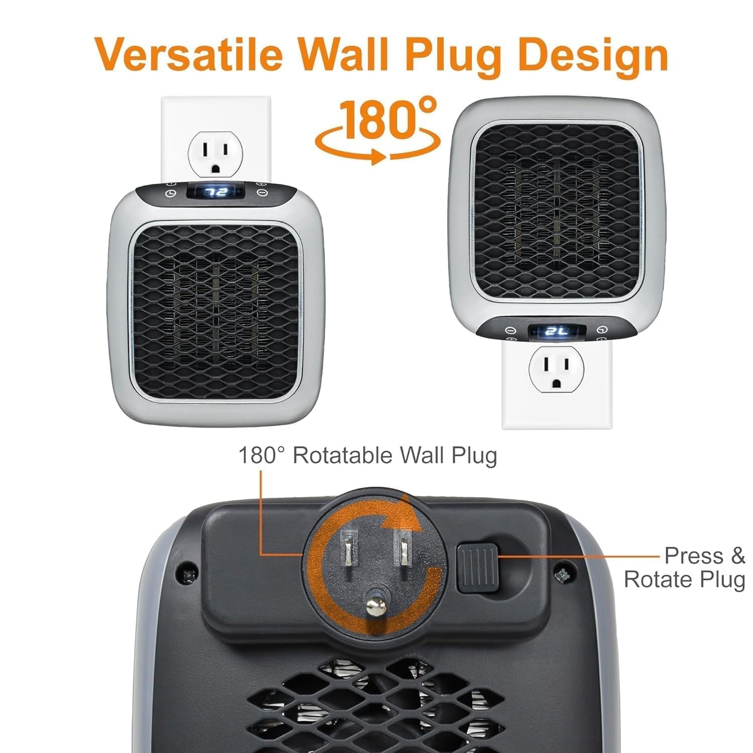 Wall-Mounted Electric Convector Heater – Silent Infrared Fan Stove for Bathroom, Bedroom & Greenhouse