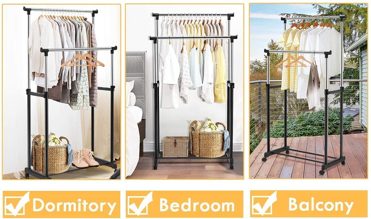 STAINLESS STEEL DOUBLE POLE CLOTH DRYING STAND