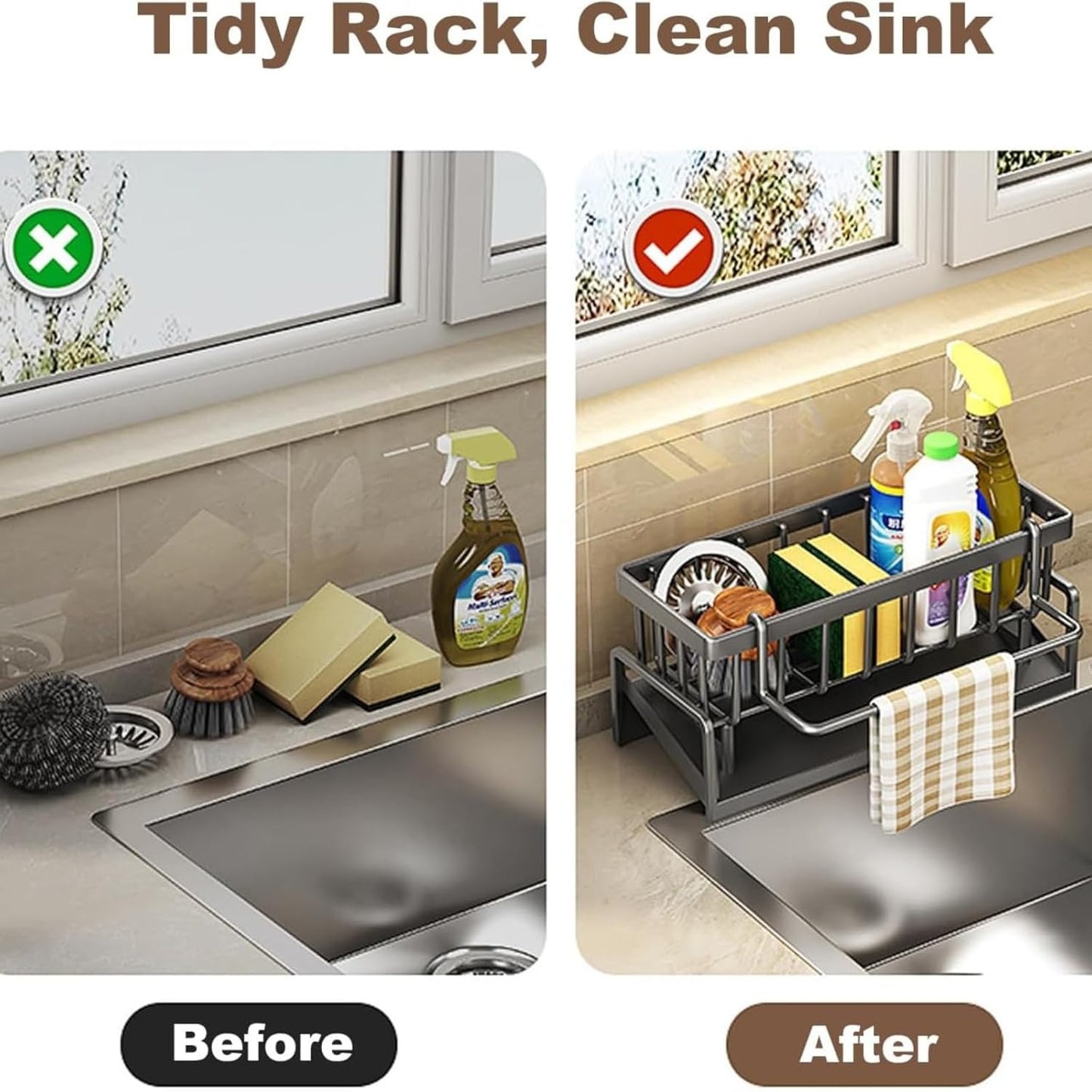 Kitchen Rack Stand Sink Sponge Organizers
