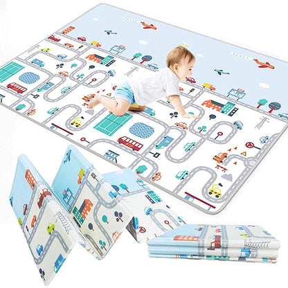 Baby Play Mat Waterproof Portable Double Side Soft Reversible and Foldable Foam for Toddler