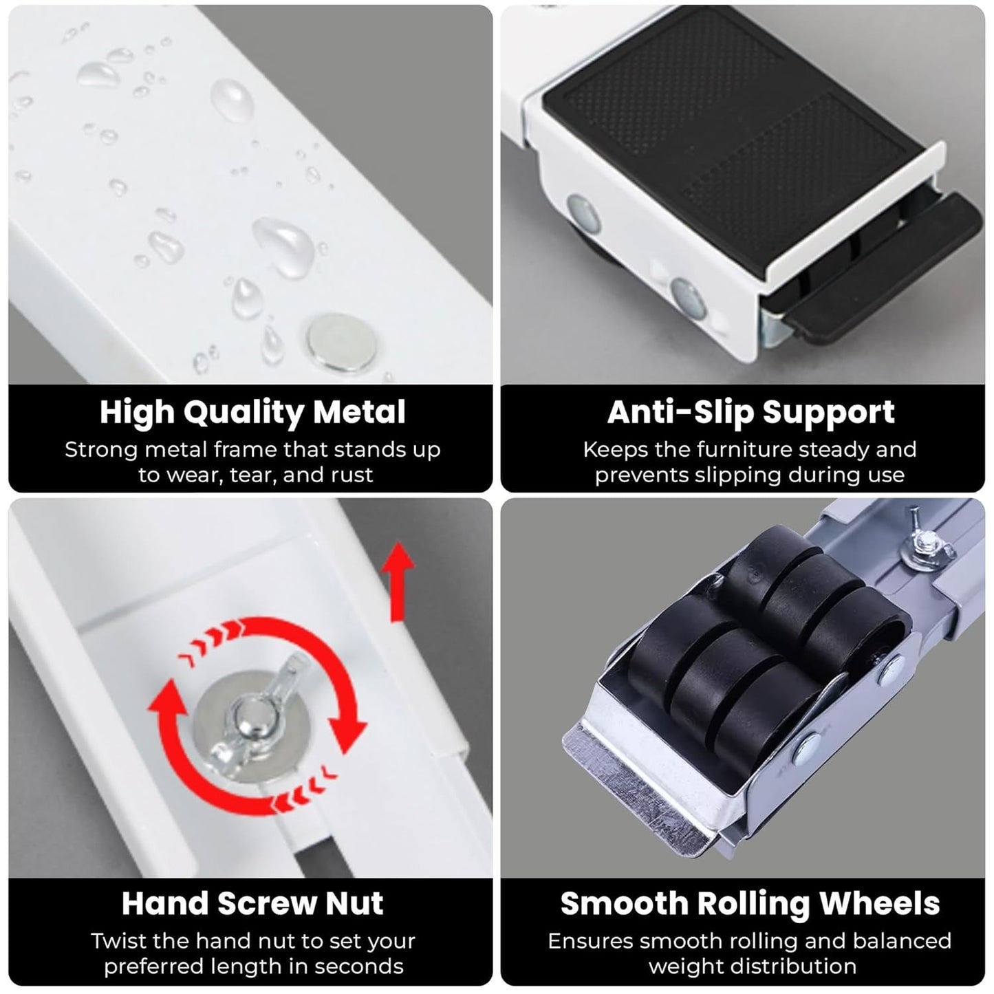 Heavy Load Furniture Lifter Mover Tool Set - Moving Roller Wheel Set Easy and Safe Shifting Slider Tools