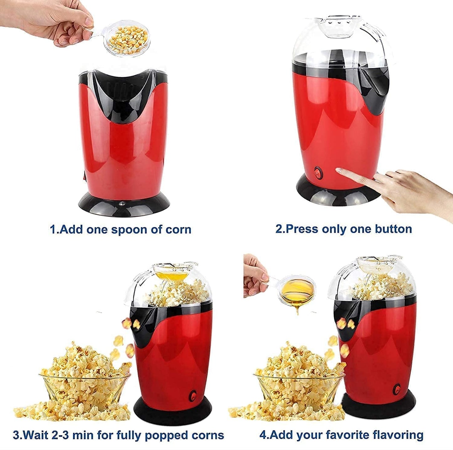 Popcorn Machine And Big Home Use Electric Big Popcorn Machine, Popcorn Maker Making Machine Automatic Household Electric Instant Popcorn Maker Stylish Design