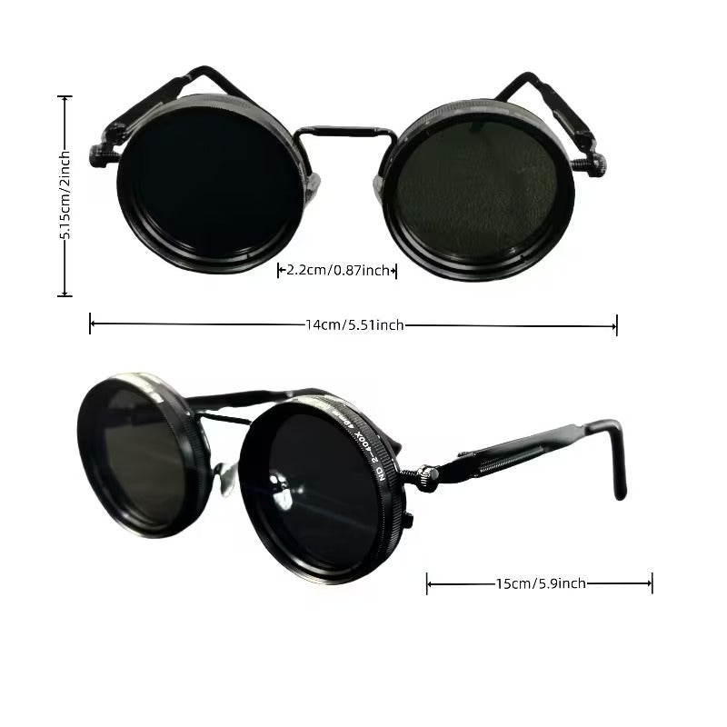 Men'S Retro Steampunk Rotating Fashion Glasses
