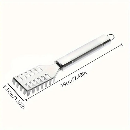 Stainless Steel 3 in 1 Fish Maw Knife, Scaler Remover with Sawtooth Easily Remove Fish Scales-Cleaning Brush Scraper Kitchen Tool