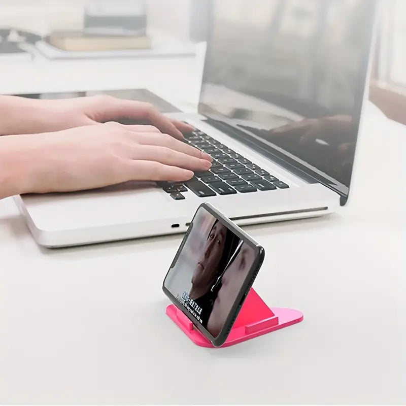 Portable Three-Sided Triangle Desktop Stand Mobile Paradise Universal Phone Pyramid Shape Holder Desktop Stand (Multi Color)