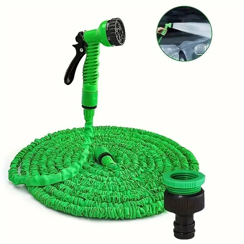 Plastic 15M Water Spray Jet Gun Hose Pipe for Garden/Car/Bike/Home/Pet Wash Pressure Washer (Multicolour)