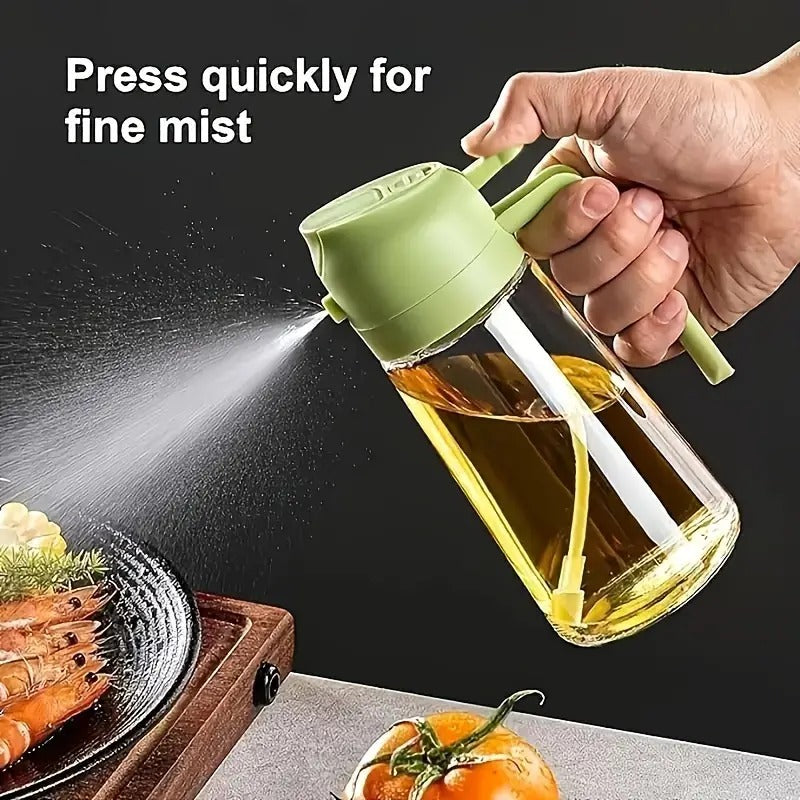 2 in 1 Glass Oil Sprayer and Dispenser Bottle