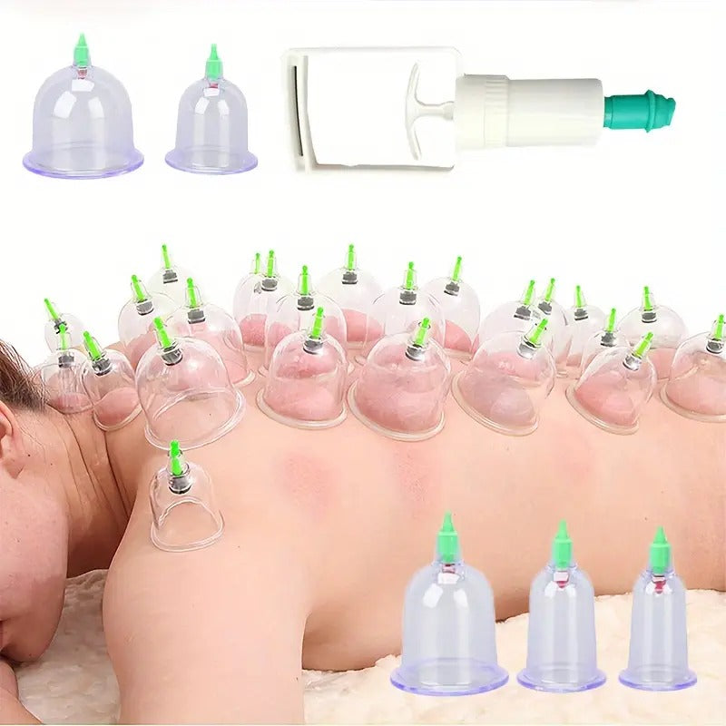 Cupping Kit 12 Pcs Vacuum Cupping Set for Health Care Portable Body Relaxation Massage and Manual Therapy Cups for Pain Relief Magnetic Traditional Chinese Therapy Cupping Clear