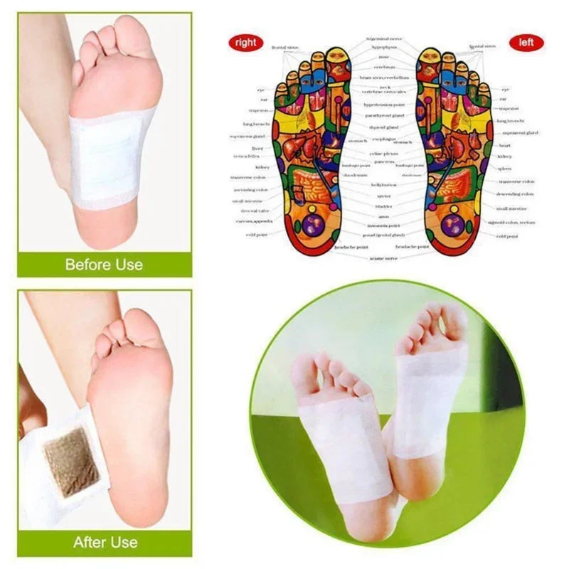 Kinoki Detox Foot Pads - Ginger & Salt Adhesive Patches for Foot Care, Body Cleansing, Pain Relief, Relieve Stress, Relaxation | Organic Natural ingredients