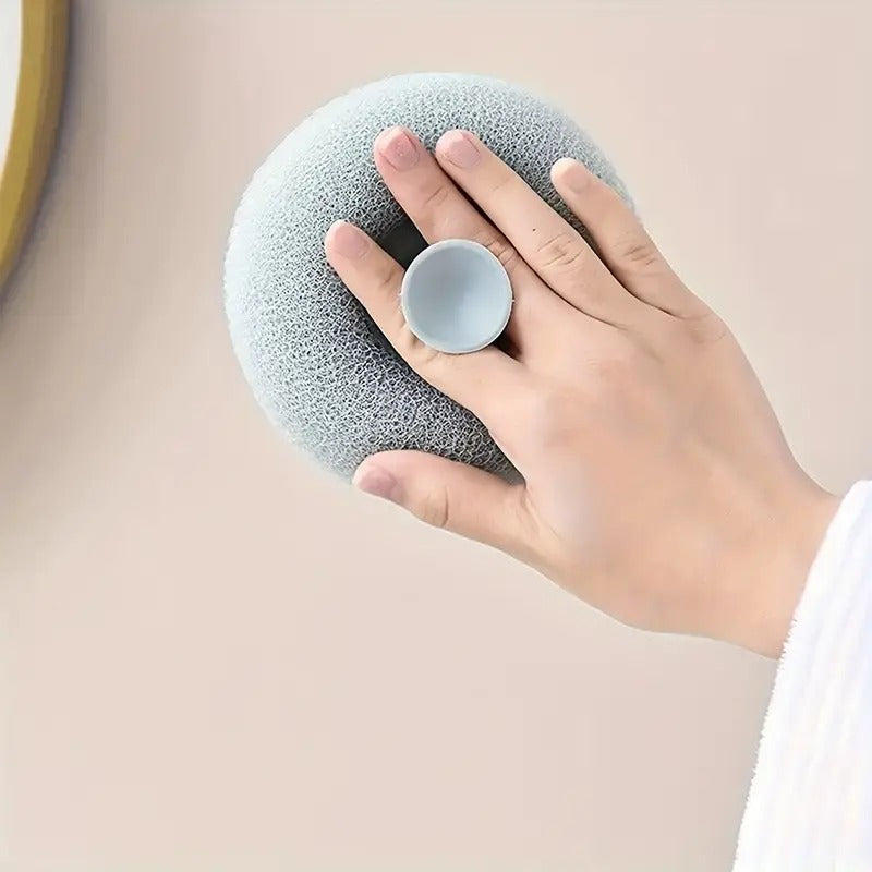 Loofah Bath Sponge Body Scrubber Mesh for Men Women | 2-in-1 Bath Super Soft Suction Cup Bath Brush, Bath Shower Loofah Sponge, Exfoliating Bath Sponge Cleaning Brush for Body