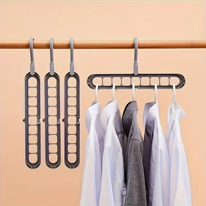 Wardrobe Space Saver Folding Cloth Hanger Multifunctional Double Hanger for 360 Degrees Rotatable Hook Coat Hangers Folding Clothes Hanger