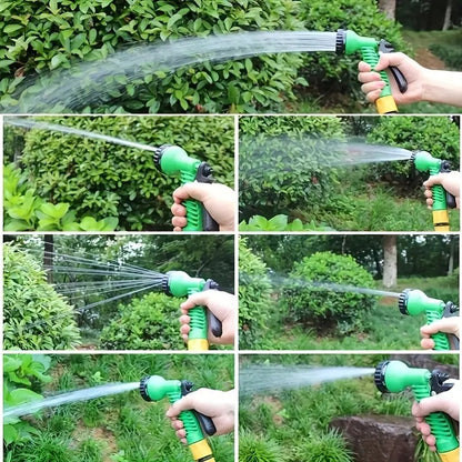 Garden Hose 7 Pattern High Pressure Garden Hose Nozzle Water Spray Gun With Leak Proof 2 Pcs Metal Grip Lock Gardening Washing Gun