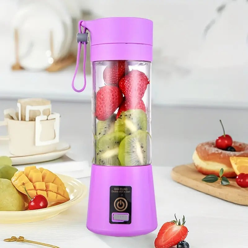 Portable USB Electric Blender Juicer Electric Juice Maker Machine for Fruits and Vegetables 380ml Juicer Cup Bottle (Multicolor) (6 Blades 2 Usb juicer