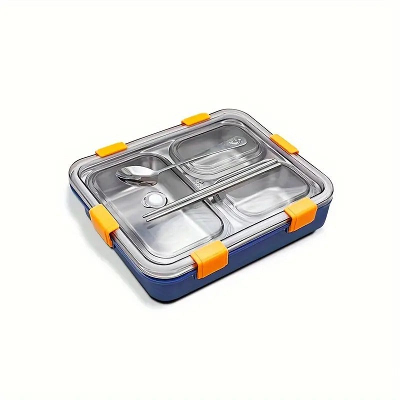 3 Compartment Stainless Steel Lunch Box, Leakage Proof Lunch Box for School Kids and Adults